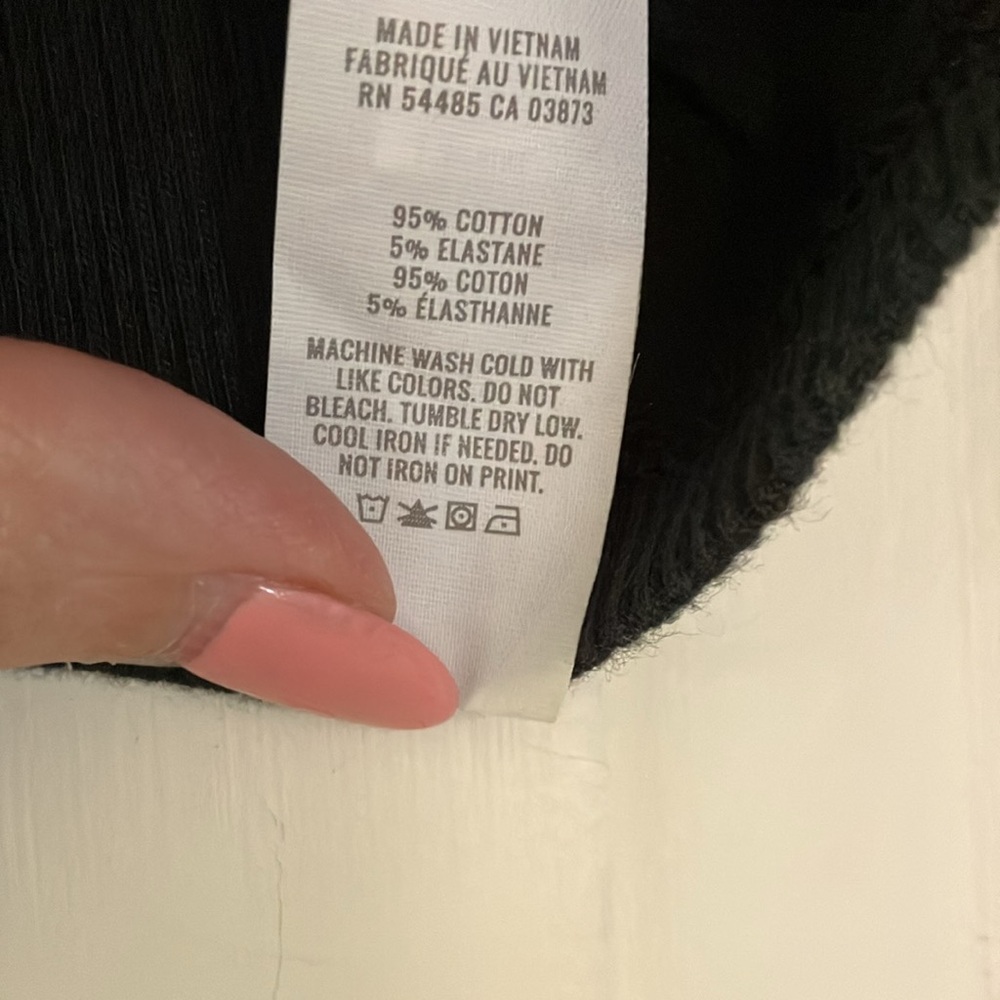 AERIE XL High Neck Ribbed Crop Tank Top Curved Front Bottom BLACK - Picture 3 of 4